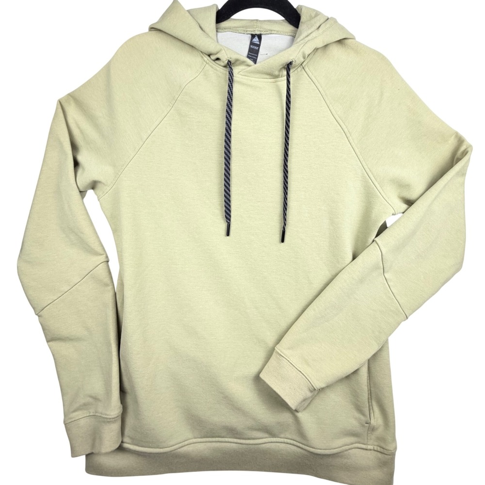 Scoor Mens Raglan Pullover Hoodie Sage Green Stretch Athletic Sweatshirt Small